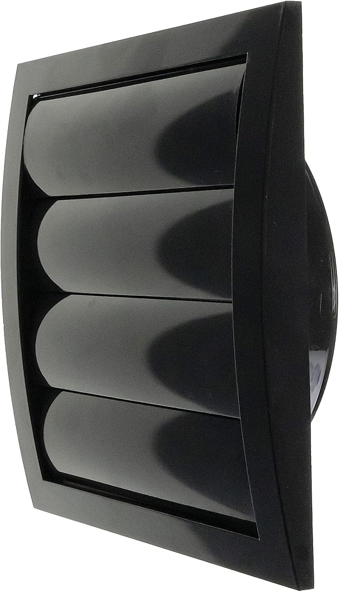 ABS Plastic Black 6 Inch Dryer Vent Cover Outside, 6 Inch Exhaust Vent Cover with Flaps and Insect Screen for Walls or