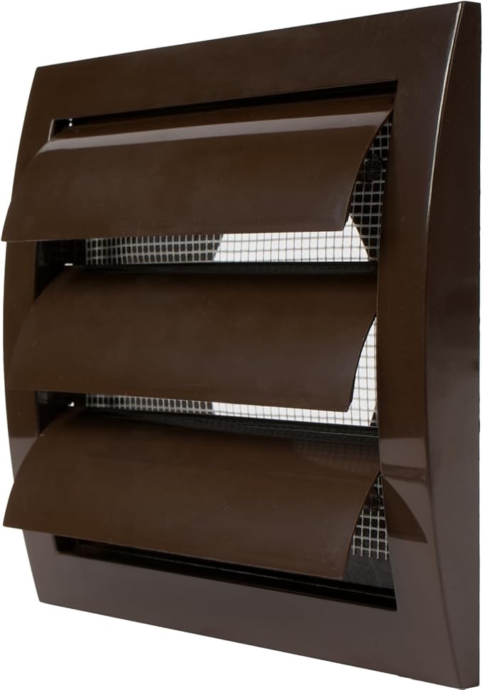 ABS Plastic Brown 4 Inch Dryer Vent Cover Outside, 4 Inch Exhaust Vent Cover with Flaps and Insect Screen for