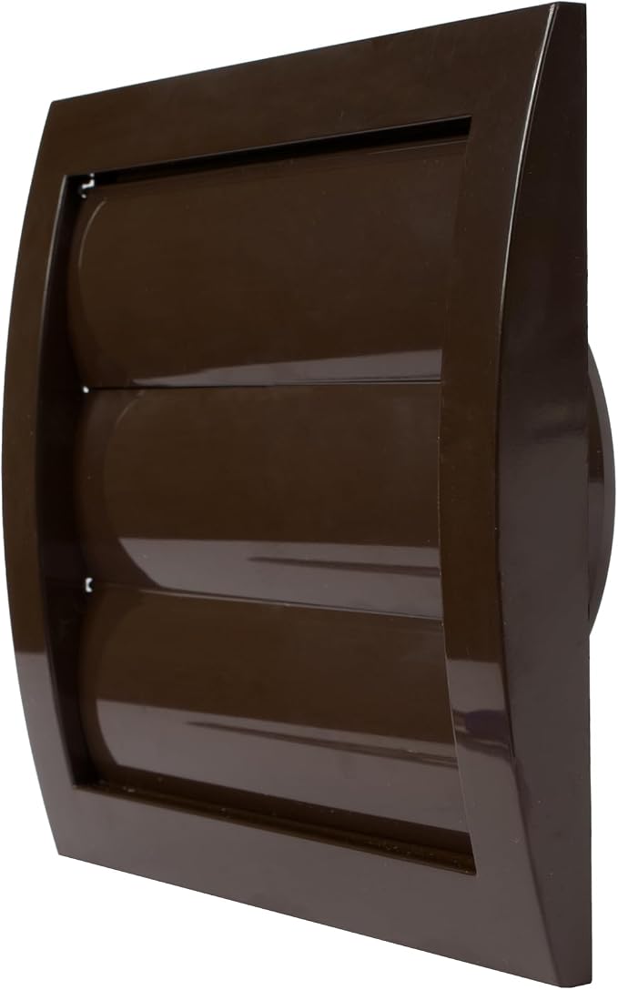 ABS Plastic Brown 4 Inch Dryer Vent Cover Outside, 4 Inch Exhaust Vent Cover with Flaps and Insect Screen for, alternate view