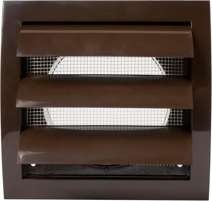 ABS Plastic Brown 4 Inch Dryer Vent Cover Outside, 4 Inch Exhaust Vent Cover with Flaps and Insect Screen for, alternate view