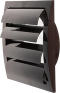 ABS Plastic Brown 6 Inch Dryer Vent Cover Outside, 6 Inch Exhaust Vent Cover with Flaps and Insect Screen for Walls or