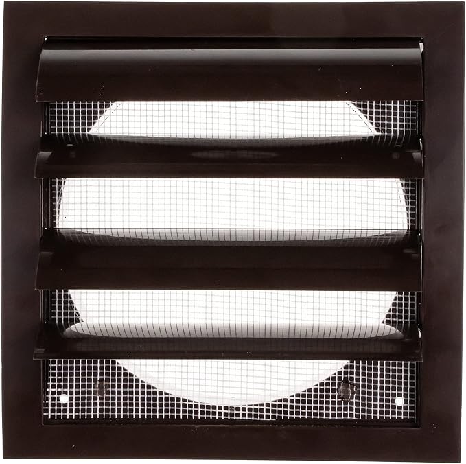 ABS Plastic Brown 6 Inch Dryer Vent Cover Outside, 6 Inch Exhaust Vent Cover with Flaps and Insect Screen for Walls or