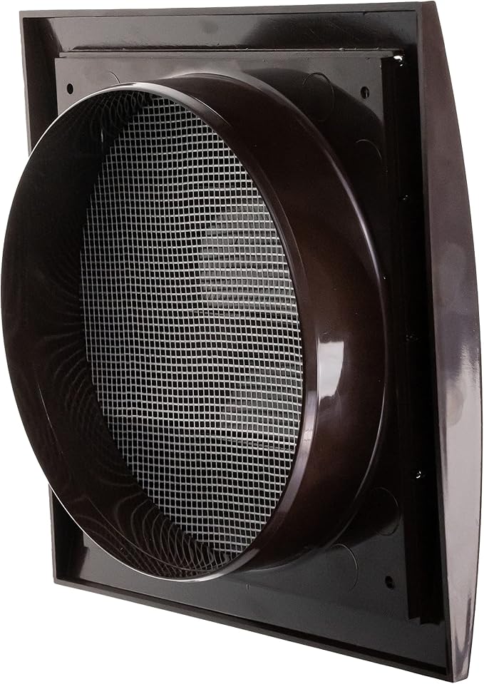 ABS Plastic Brown 6 Inch Dryer Vent Cover Outside, 6 Inch Exhaust Vent Cover with Flaps and Insect Screen for Walls or
