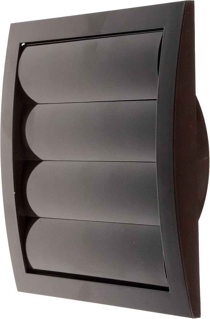 ABS Plastic Brown 6 Inch Dryer Vent Cover Outside, 6 Inch Exhaust Vent Cover with Flaps and Insect Screen for Walls or