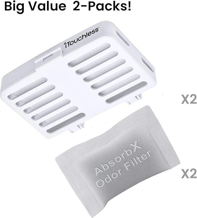 AbsorbX Odor Removal Kit with Replaceable Deodorizer, Stick On Deodorizer Activated Carbon Filters Eliminate Smell in