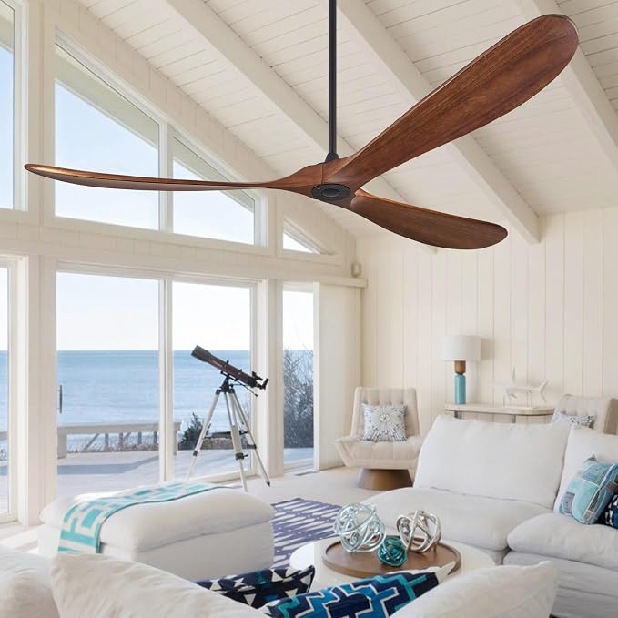 Wood Ceiling Fans without Lights, 84 Inch Extra Large Ceiling Fan no Light with Remote, alternate product view