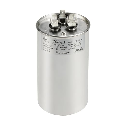 AC Capacitor 70+5 uF 70/5 MFD ±6% 370V/440VAC CBB65 Dual Run Circular Start Capacitor for Heat Pump Air