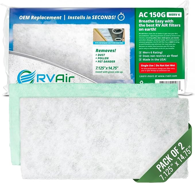 AC Filter - Air Conditioner Replacement Filters - Cleaner - Camper Accessories for Travel Trailers - Easy to Install Vent
