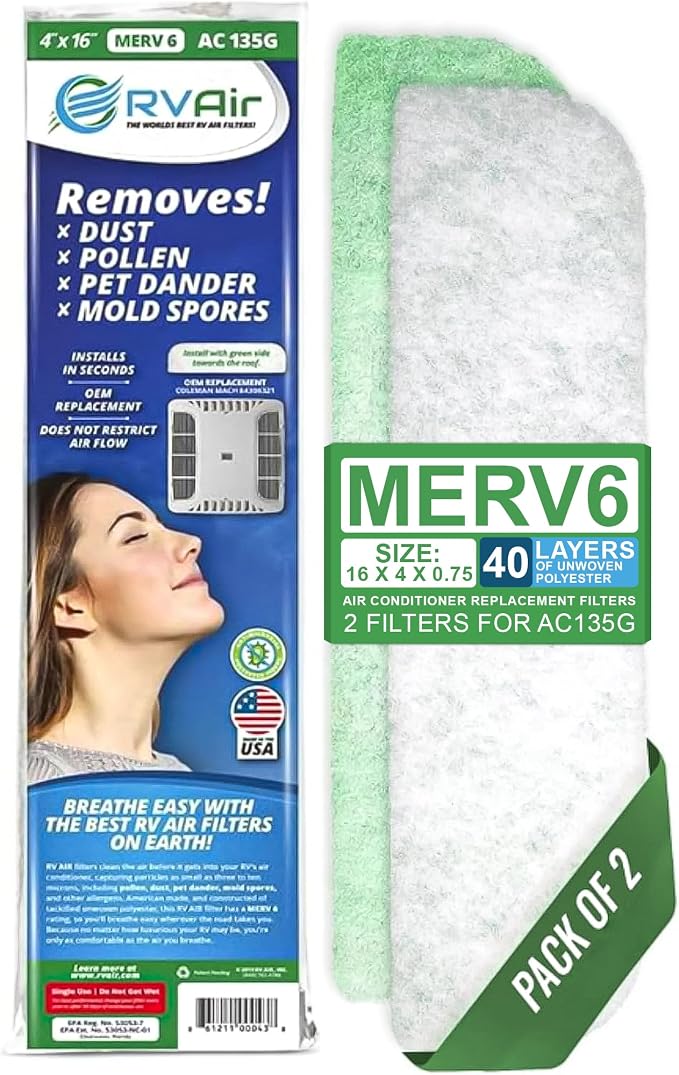 AC Filter - Air Conditioner Replacement Filters - Cleaner - Camper Accessories for Travel Trailers - Easy to Install Vent