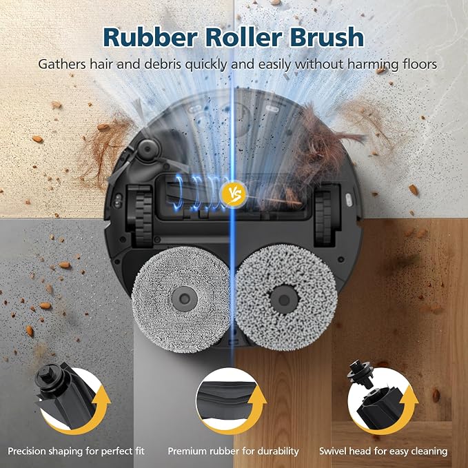 Accessories for L40 Ultra / X40 Ultra / X40 Master, and for P10 / P50 Pro Ultra Robot Vacuum, 2*Rubber Main