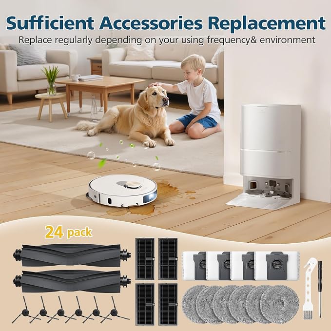 Accessories for L40 Ultra / X40 Ultra / X40 Master, and for P10 / P50 Pro Ultra Robot Vacuum, 2*Rubber Main