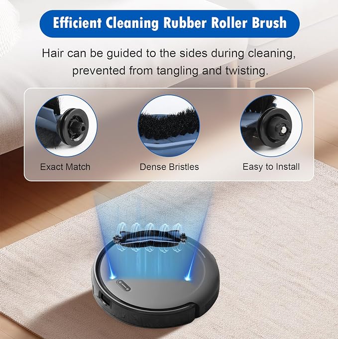 Accessories Kit Compatible with Self-Empty C10 Robot Vacuum, 15 Pcs Replacement Parts Include 1 Main Brush, 4 Dust Bags
