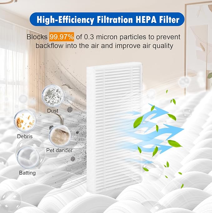 Accessories Kit Compatible with Self-Empty C10 Robot Vacuum, 15 Pcs Replacement Parts Include 1 Main Brush, 4 Dust Bags