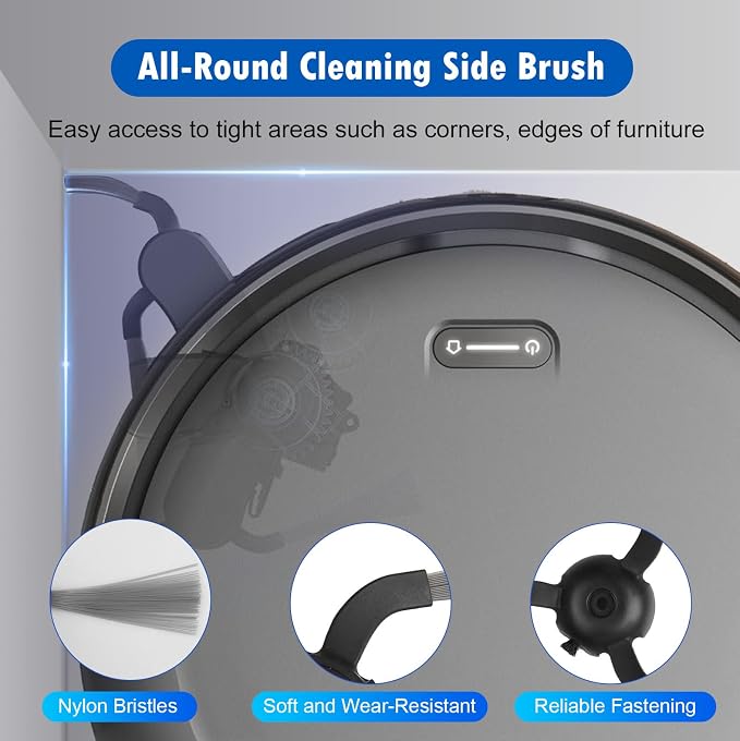 Accessories Kit Compatible with Self-Empty C10 Robot Vacuum, 15 Pcs Replacement Parts Include 1 Main Brush, 4 Dust Bags