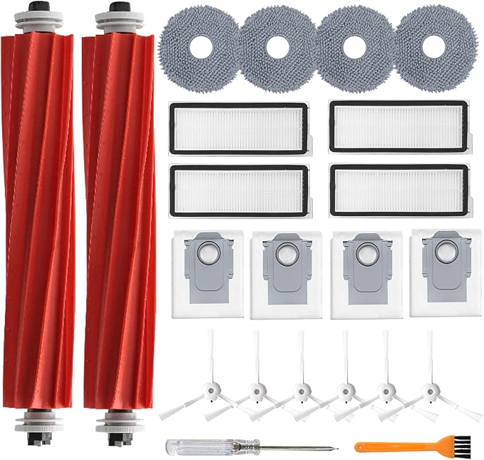 Accessories Kit for Qrevo S/Qrevo Plus/Qrevo Pro/Qrevo MaxV 【Not for Q Revo】Robot Vacuum, 2 Main Brush Roller, 4
