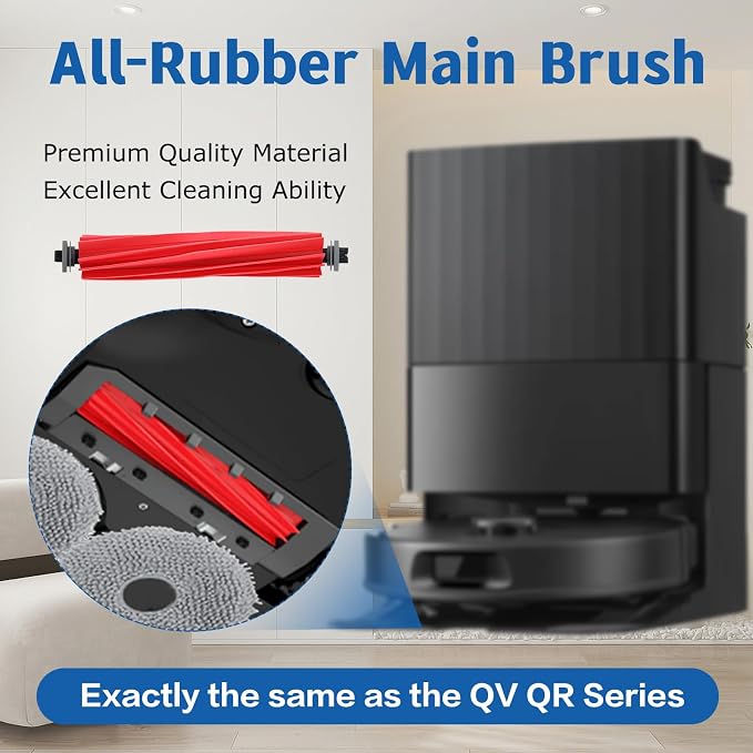 Accessories Replacement Kit for Qrevo Serie - QV 35A/QV 35S, QR 598/QR 798 Robot Vacuum, 1 Main Brush, 4 Mop
