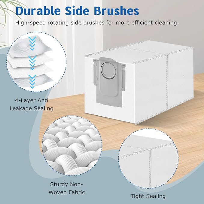 Accessories Replacement Kit for Qrevo Serie - QV 35A/QV 35S, QR 598/QR 798 Robot Vacuum, 1 Main Brush, 4 Mop