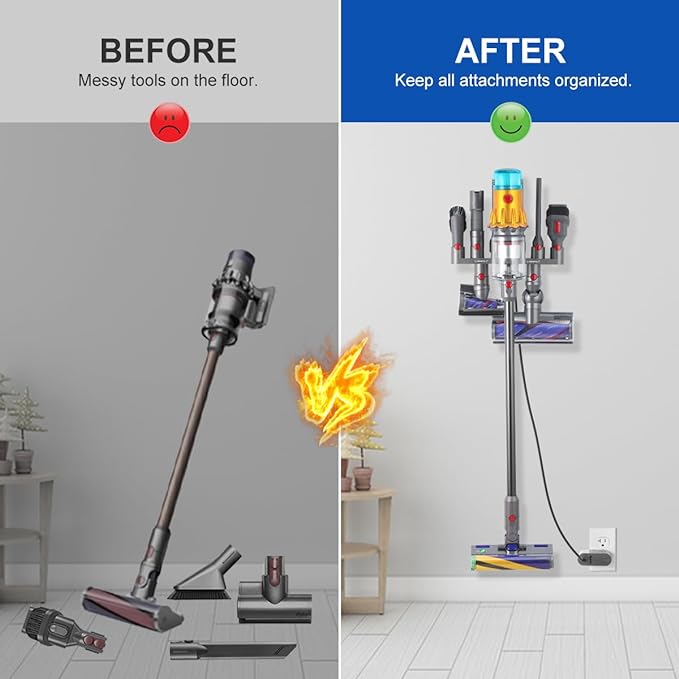 Accessory Holder Compatible with V15 V11 V10 V8 V7 Outsize Gen5 Cordless Stick Vacuum Cleaner, Drill Free Docking