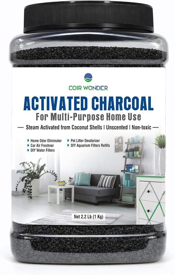 Activated Charcoal Odor Absorber – 2.2 Lb – Coconut Shell Carbon Granules – Natural Air Purifier for Home, Car, Closet