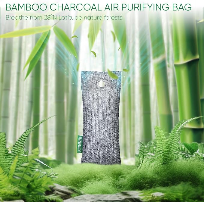Activated Charcoal Odor Absorber, 6 Pack Natural Shoe Odor Eliminator, Bamboo Charcoal Air Purifying Bags, product image