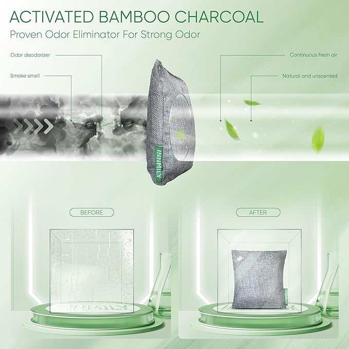 Activated Charcoal Odor Absorber, 6 Pack Natural Shoe Odor Eliminator, Bamboo Charcoal Air Purifying Bags, alternate product
