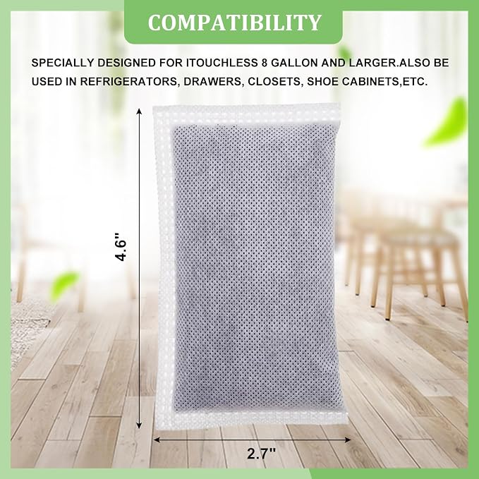 Activated Charcoal Odor Absorber Diaper Pail Deodorizer for 8 Gallon & Larger, Trash Can Deodorizer Odor Filter