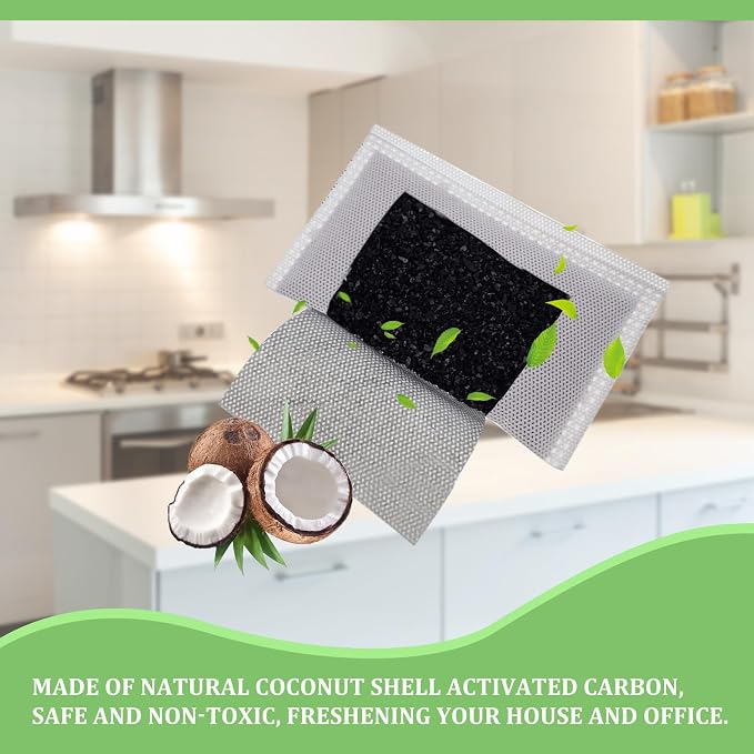 Activated Charcoal Odor Absorber Diaper Pail Deodorizer for 8 Gallon & Larger, Trash Can Deodorizer Odor Filter