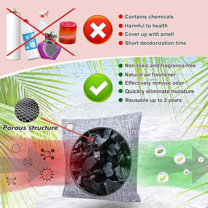 Activated Charcoal Odor Absorber for Strong Odor, Basement, Cars, Closets, Shoes, Smoke., alternate product view 3