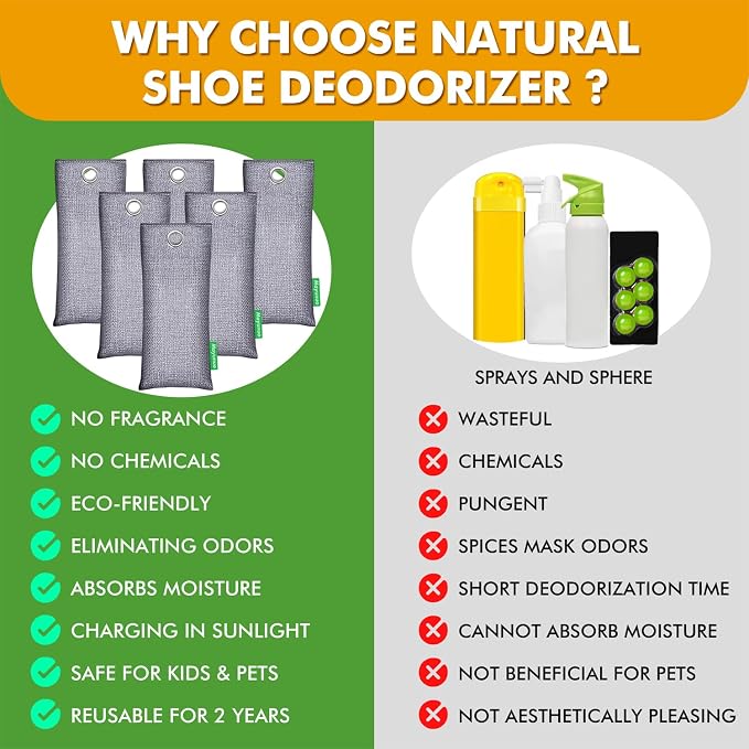 Activated Charcoal Odor Absorber for Strong Odor, Natural Shoe Deodorizer., alternate product view 7