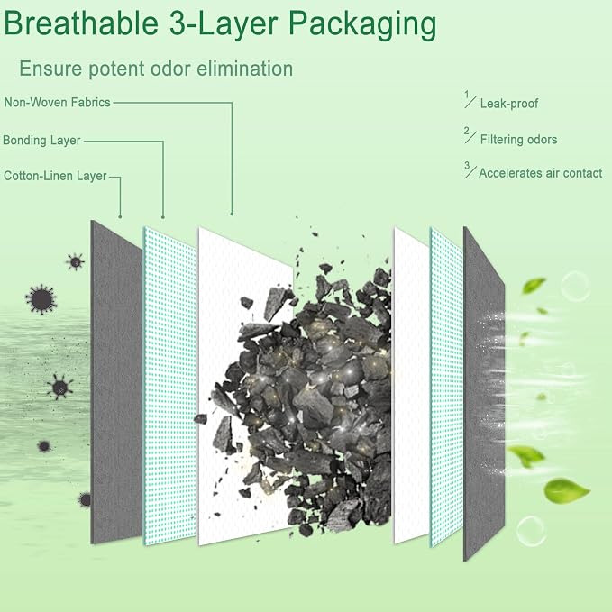 Activated Charcoal Odor Absorber (Large, 12 Pack, 100g each), Natural Charcoal Bags Odor Absorber Bamboo Charcoal Air