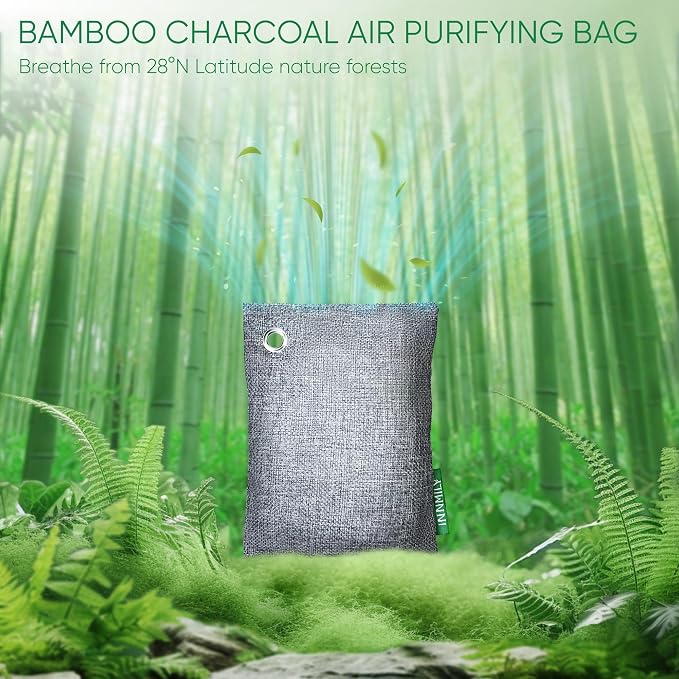 Activated Charcoal Odor Absorber,Large 12 Pack w Hooks Nature Odor Eliminator for Strong Odor, alternate product view 6
