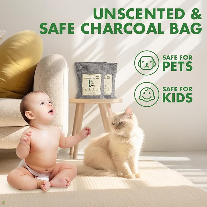 Activated Charcoal Odor Eliminator, Bamboo Charcoal Air Purifying Bags,Odor Removing Packs, alternate product view 8