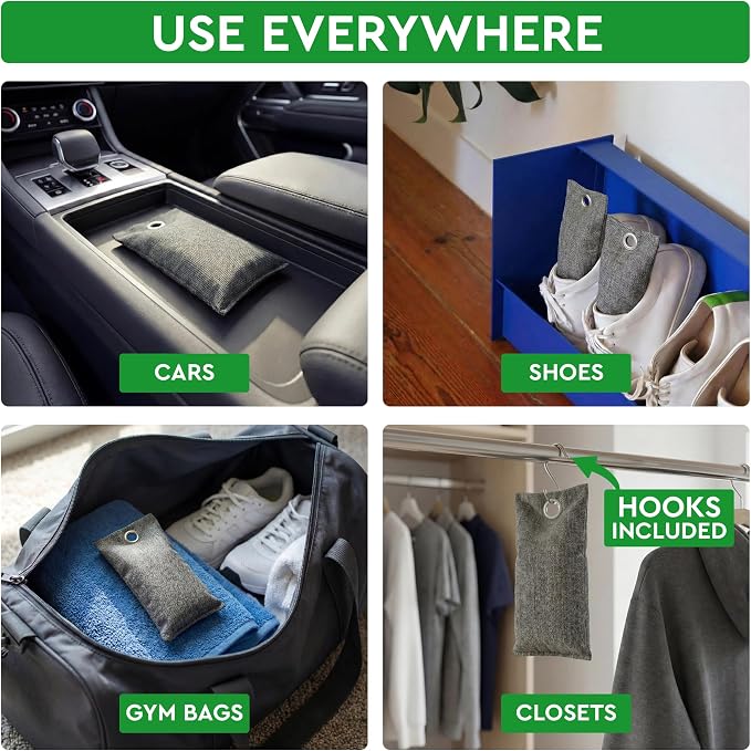 Activated Charcoal Shoe Odor Elimination Bags. Remove Strong Odors in Car, Closet, Basement., alternate product view 3