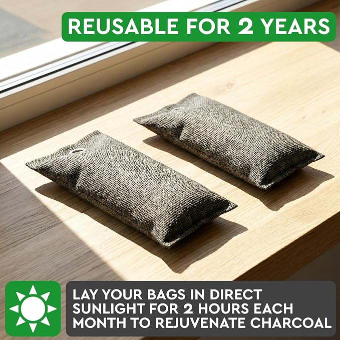Activated Charcoal Shoe Odor Elimination Bags. Remove Strong Odors in Car, Closet, Basement., alternate product view 7