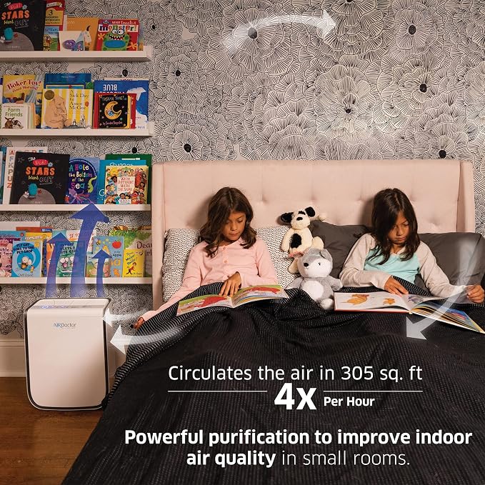 AD2000 Air Purifier for Small & Medium Rooms and Small Bedrooms. 3 Stage Filtration with Pre-Filter, UltraHEPA, Carbon/VOC (