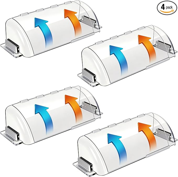 Adjustable Air Vent Deflectors, 4 Pack Widen Magnetic Heat and Vent Deflector for Home Floor, Sidewall, Ceiling Registers
