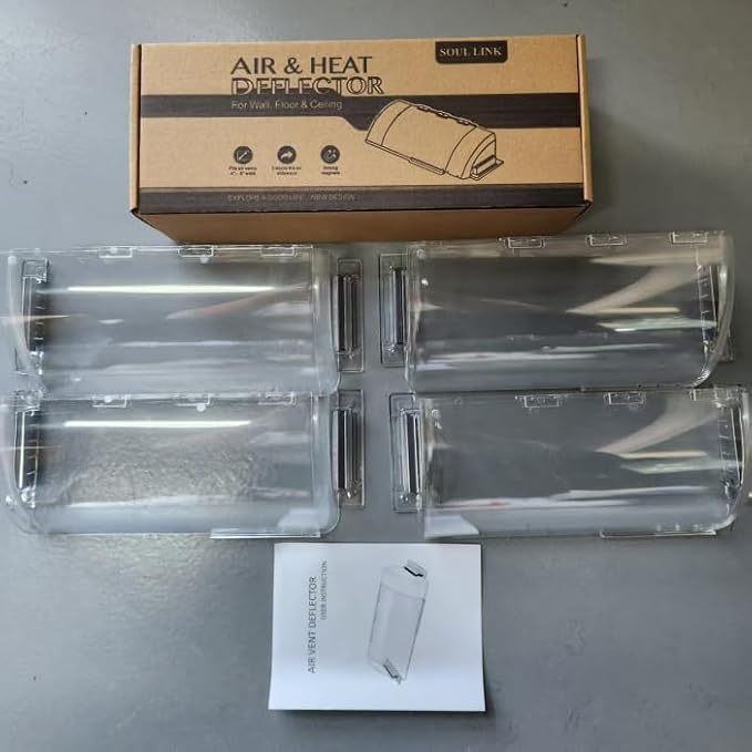 Adjustable Air Vent Deflectors, 4 Pack Widen Magnetic Heat and Vent Deflector for Home Floor, Sidewall, Ceiling Registers