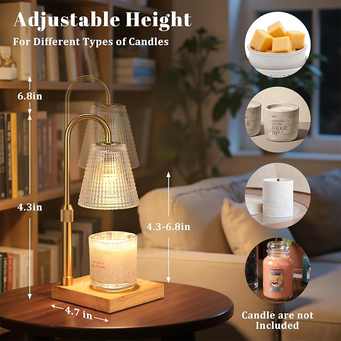 Adjustable Candle Warmer Lamp with Timer Dimmer,Birthday Gifts for Women Mom Sister,House Warming Gifts New Home Room