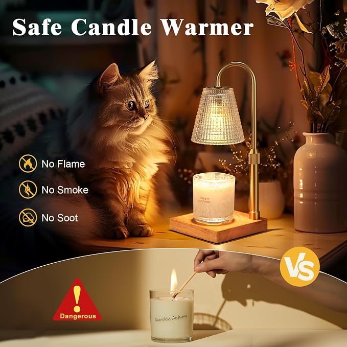 Adjustable Candle Warmer Lamp with Timer Dimmer,Birthday Gifts for Women Mom Sister,House Warming Gifts New Home Room