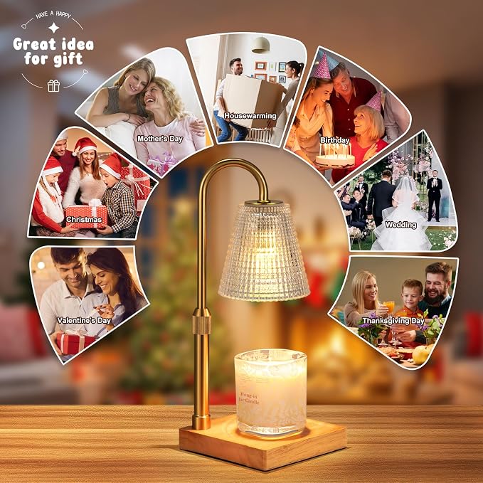 Adjustable Candle Warmer Lamp with Timer Dimmer,Birthday Gifts for Women Mom Sister,House Warming Gifts New Home Room