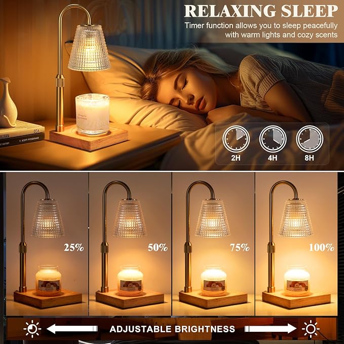 Adjustable Candle Warmer Lamp with Timer Dimmer,Birthday Gifts for Women Mom Sister,House Warming Gifts New Home Room