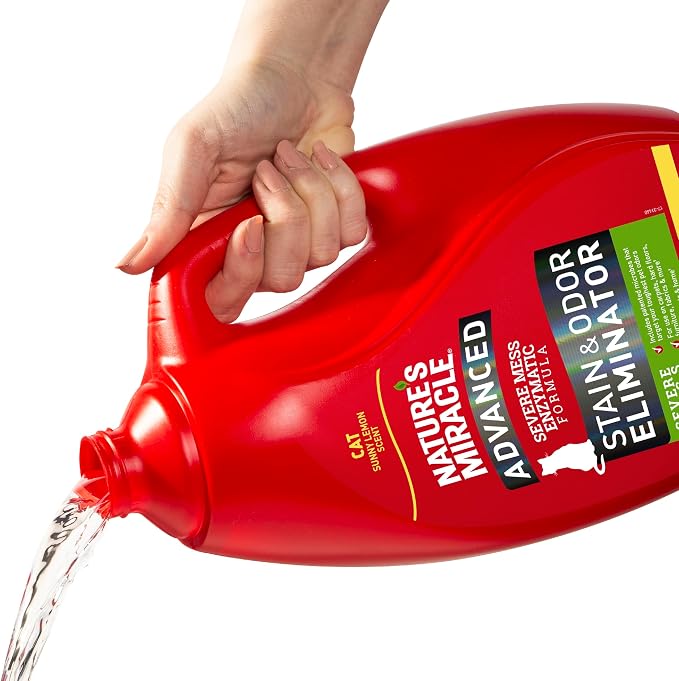 Advanced Cat Stain and Odor Eliminator Spray, Severe Mess Enzymatic Formula, Sunny Lemon Scent, alternate product view 3