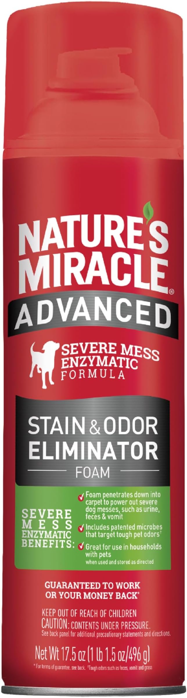 Advanced Dog Stain and Odor Eliminator Foam, Severe Mess Enzymatic Formula, 17.5 oz, 6 pack 6 pack 17.5 oz, alternate product
