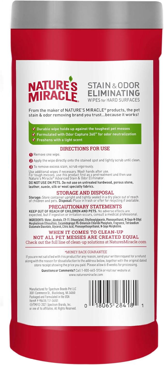 Advanced Stain And Odor Eliminating Wipes for Hard Surfaces, 30 Count, alternate product view 2