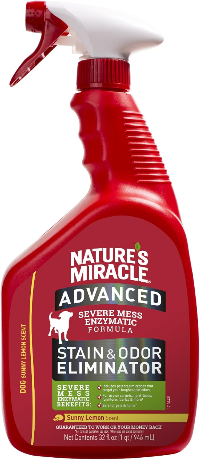 Advanced Stain & Odor Eliminator,32 Ounces,Sunny Lemon Scent,Severe Mess Enzymatic Formula For Tough Pet, alternate product