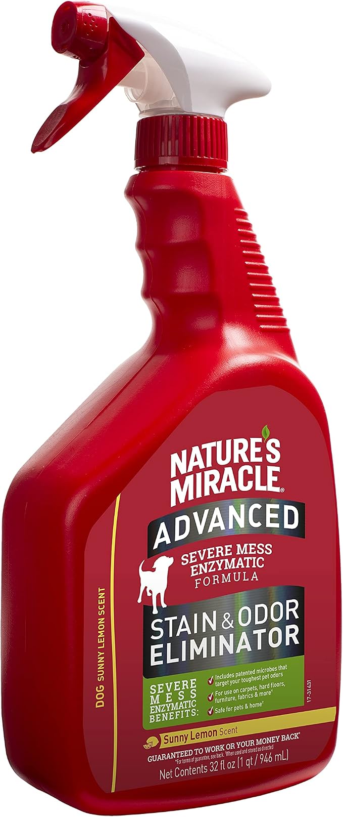 Advanced Stain & Odor Eliminator,32 Ounces,Sunny Lemon Scent,Severe Mess Enzymatic Formula For Tough Pet, alternate product