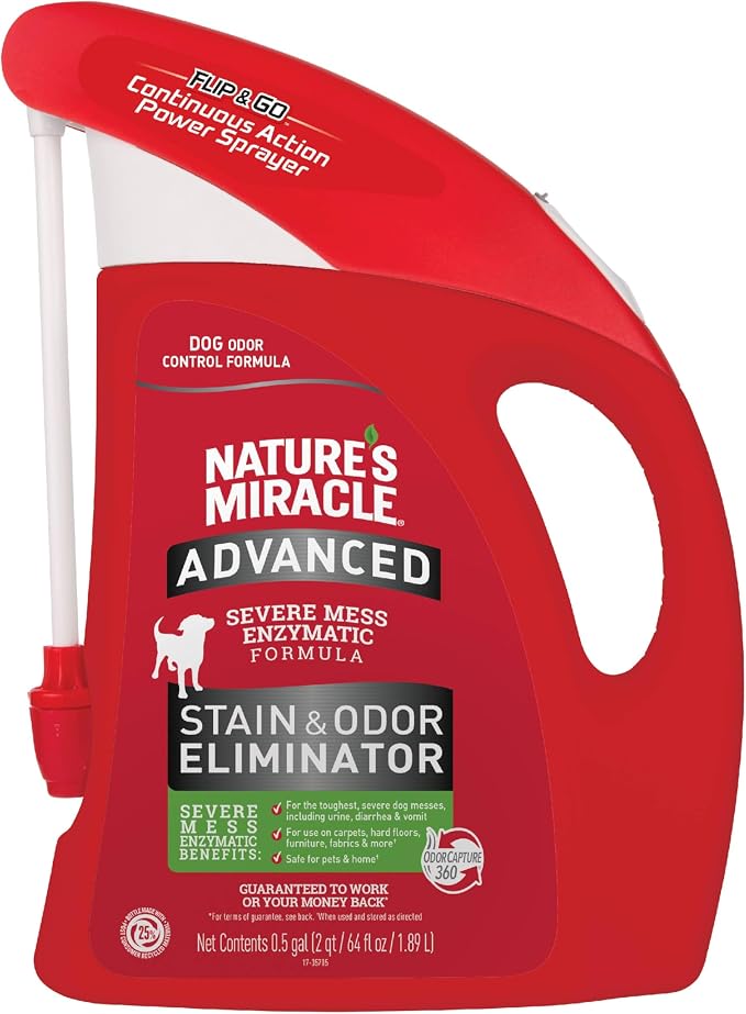 Advanced Stain & Odor Eliminator For Dogs With Flip & Go Sprayer, 64 Ounces, product image