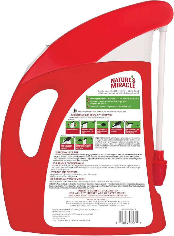 Advanced Stain & Odor Eliminator For Dogs With Flip & Go Sprayer, 64 Ounces, alternate product view 2