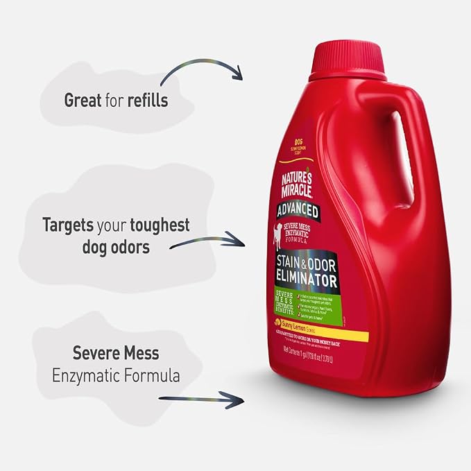 Advanced Stain & Odor Eliminator, Sunny Lemon Scent, Severe Mess Enzymatic Formula For Tough Pet Messes, 1 Gallon, alternate