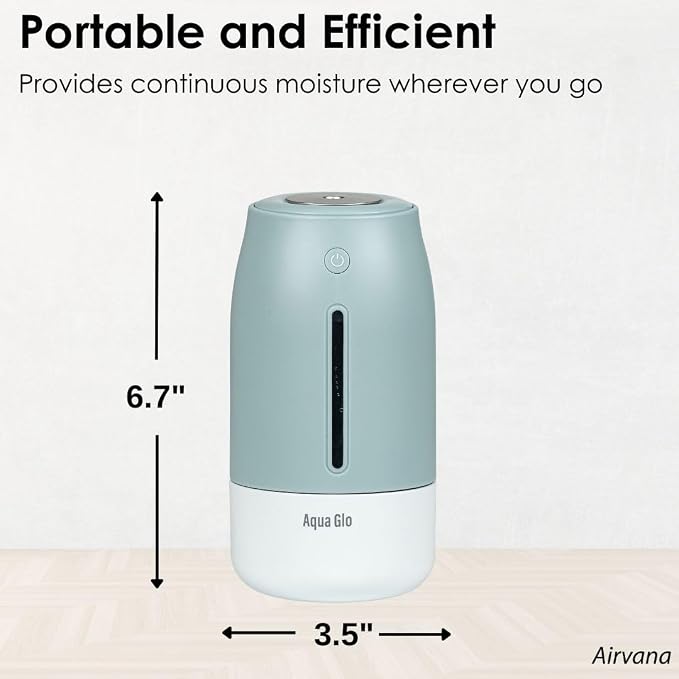 AG250HUM-V2-C Personal, Portable Humidifier – Ultrasonic Cool Mist Output with Built In Rechargeable Battery – Up to 5 Hours